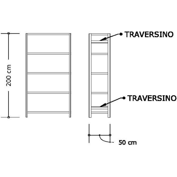 Scaffalatura a Gancio auto montante in acciaio verniciato a polvere 100x50x200H cm - D07081