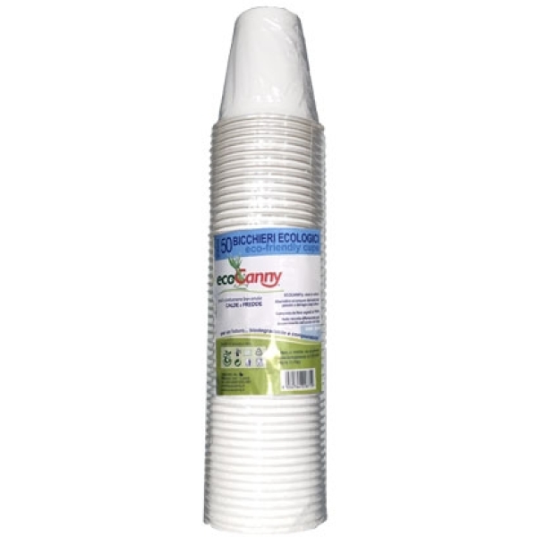 Eco bicchieri bio-compostabile canna da zucchero da 200ml - D07303
