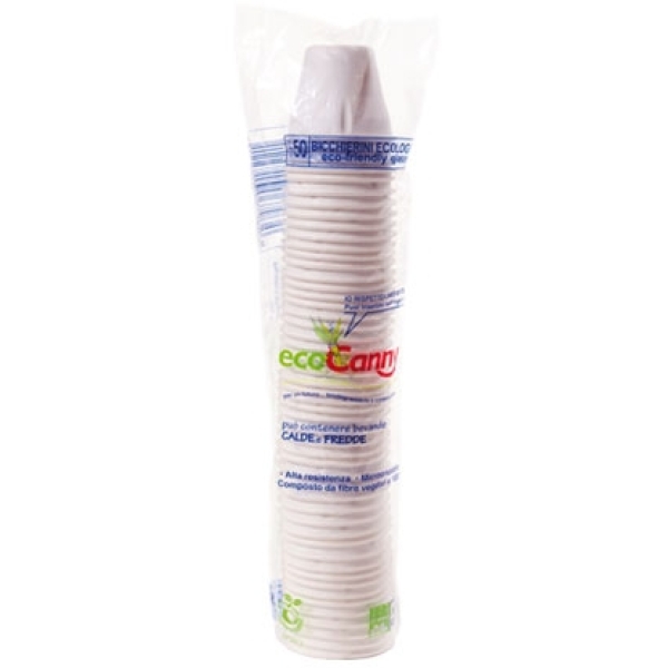 Eco bicchierini da caffè bio-compostabile canna da zucchero da 80 ml - D07304