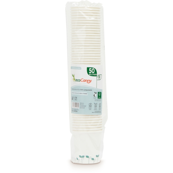 Eco bicchieri Caffè compostabili cartoncino+pla 180 ml - D07305