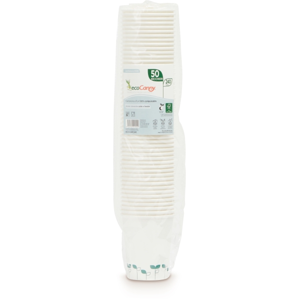 Eco bicchieri compostabili cartoncino+pla 360 ml - D07206