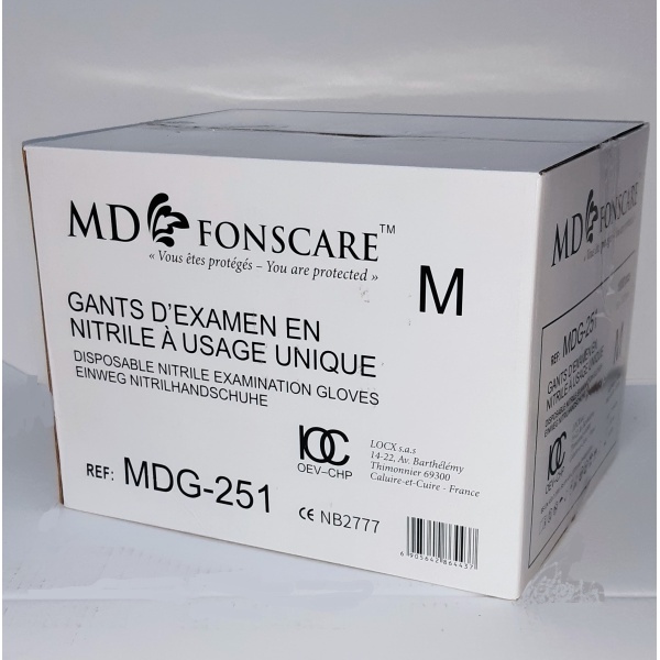 Guanti monouso in nitrile senza polvere taglia M in box da 10 scatole - D08397