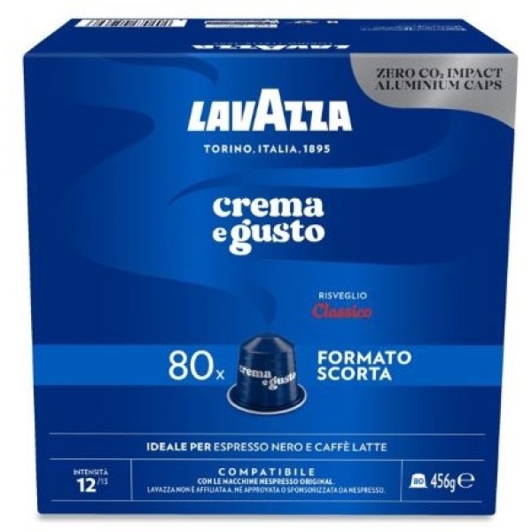 Capsule caffè Lavazza gusto Crema e Gusto in alluminio compatibile Nespresso - 7020 - D08636