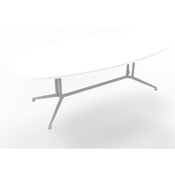 Tavolo riunione con piano melaminico ovale colore Bianco misura 240x110 h 76 per 8 persone X2ITO24-BA-A