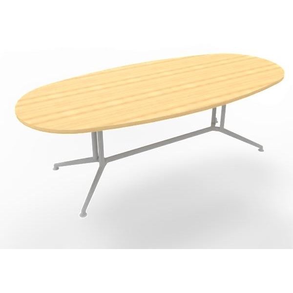 Tavolo riunione con piano melaminico ovale colore Faggio misura 240x110 h 76 per 8 persone codice X2ITO24-FA-A