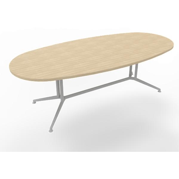Tavolo riunione con piano melaminico ovale colore Rovere misura 240x110 h 76 per 8 persone X2ITO24-RK-A