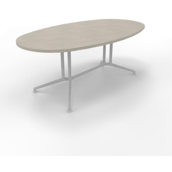 Tavolo riunione con piano melaminico ovale colore Cemento misura 200x110 h 76 per 8 persone X2ITO20-CL-A