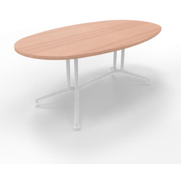 Tavolo riunione con piano melaminico ovale colore Noce misura 200x110 h 76 per 8 persone X2ITO20-NO-A