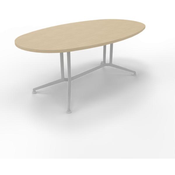 Tavolo riunione con piano melaminico ovale colore Rovere misura 200x110 h 76 per 8 persone X2ITO20-RK-A
