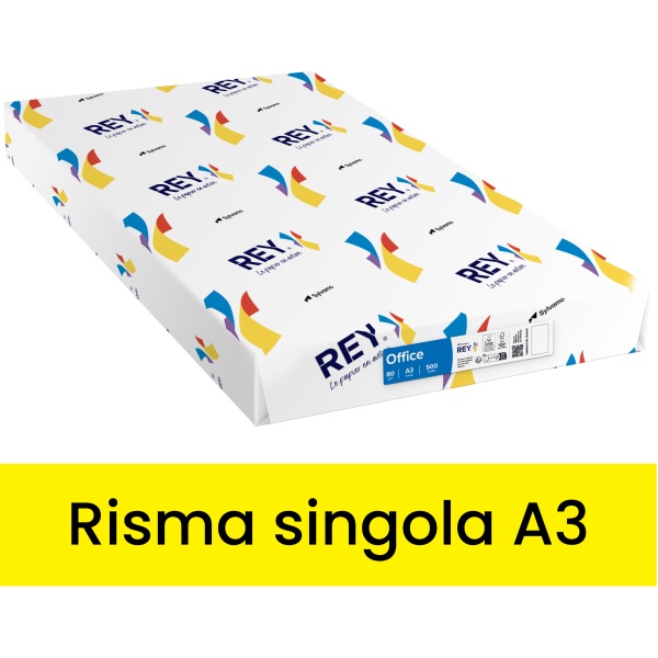 Carta A3 REY per fotocopie 80 gr in Risme da 500 fogli (Conf. 1)