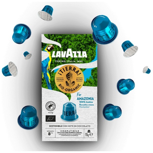 Caffè in capsule di alluminio compostabili capsule Miscela TIERRA BIO FOR AMAZONIA (Conf. 100)