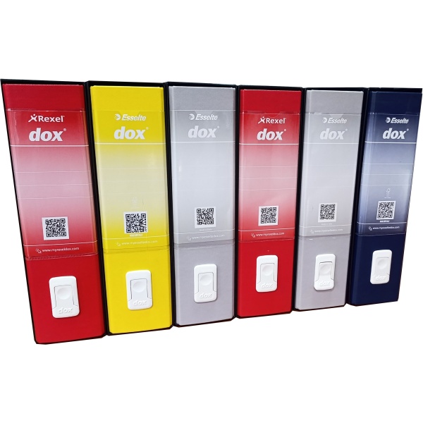Raccoglitore Dox 1  colori assortiti dorso 8 cm a leva commerciale (Conf. 6)