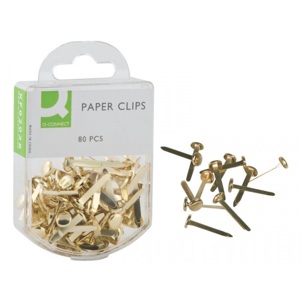 Fermacampioni ottonati Q-Connect nr. 3 da 17 mm Scatola da 80 pezzi - KF02028 - P00264