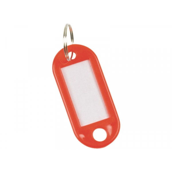 Targhetta portachiavi Q-Connect standard in plastica 5x2,2 cm rosso  Confezione da 10 pezzi - KF10870 - P00889