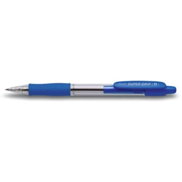 Penna A Sfera A Scatto Pilot Super Grip Blu Punta 1 Mm Fusto Penna A Sfera A Scatto Pilot Super Grip Blu Punta 1 Mm Fusto