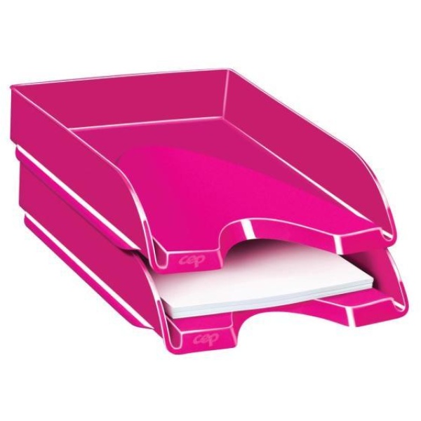 Vaschetta portacorrispondenza CepPro Gloss CEP in polistirene impilabile rosa - R01103