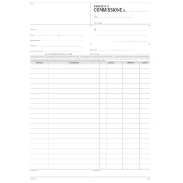 Moduli Proposte Di Commissione - 50 Fogli Autocopianti A4 Per Ufficio - Foto 2