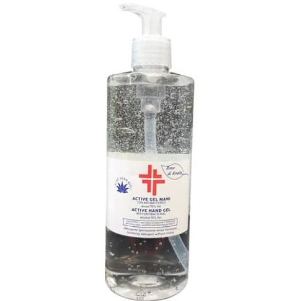 Gel igienizzante e disinfettante mani (alcol 70%) Active - flacone trasparente - R06274