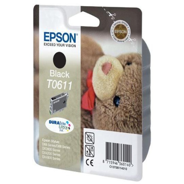 Cartuccia Epson T0611/blister RS+RF (C13T06114020) nero - U00074