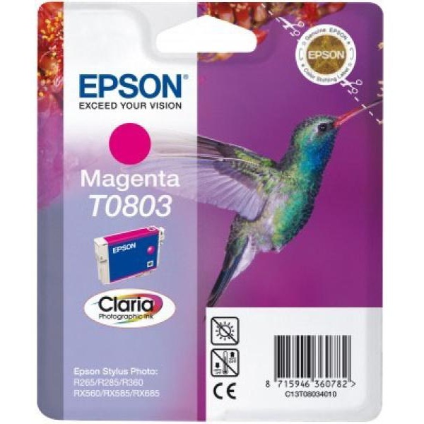 Cartuccia Epson T0803/blister RS+AM+RF (C13T08034021) magenta - U00517