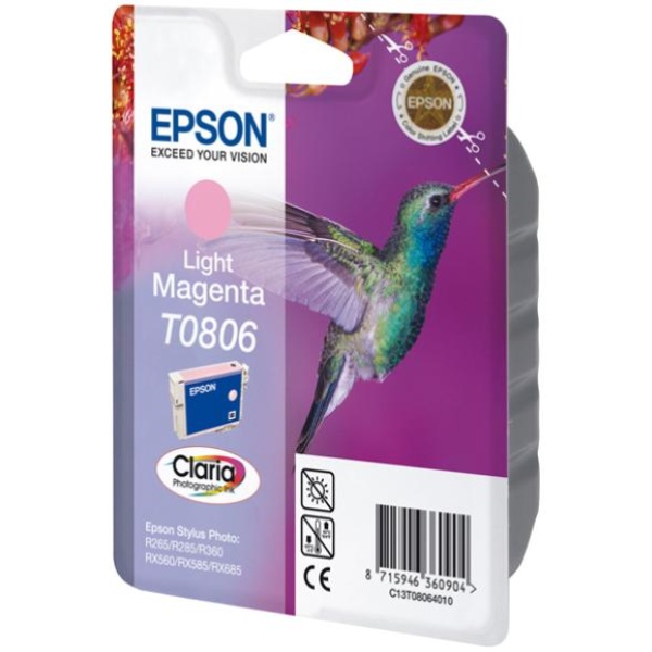 Cartuccia Epson T0806/blister RS+AM+RF (C13T08064021) magenta chiaro - U00630