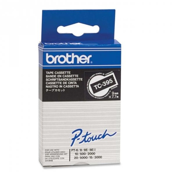 Nastro Brother TC395 bianco-nero - U00869