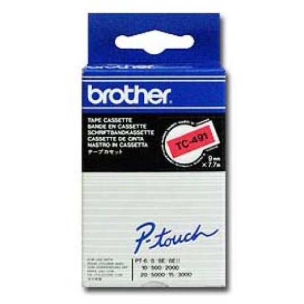Nastro Brother TC491 nero-rosso - U00870