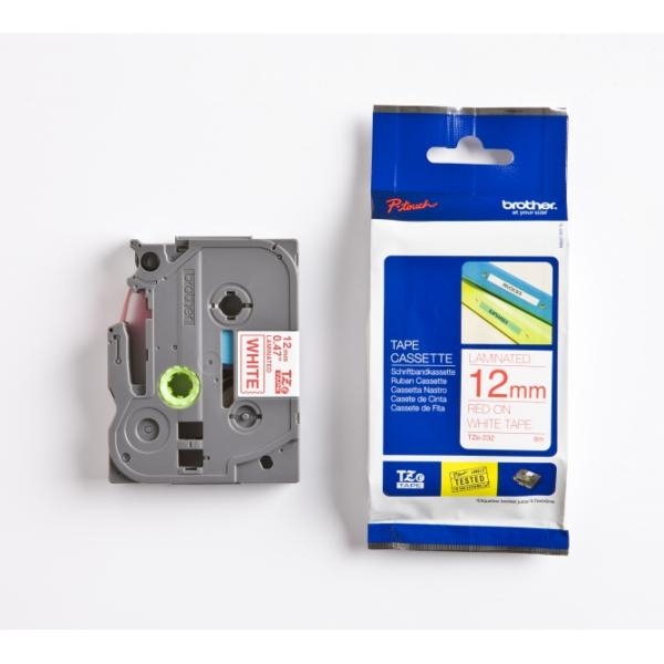 Nastro Brother TZ232/TZE232 (TZE232) rosso-bianco - U00886