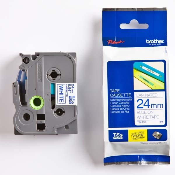 Nastro Brother TZ253/TZE253 (TZE253) blu-bianco - U00891
