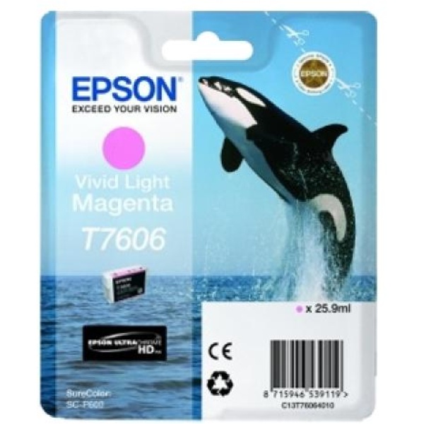 Cartuccia Epson T7606 (C13T76064010) magenta chiaro vivido - U00992
