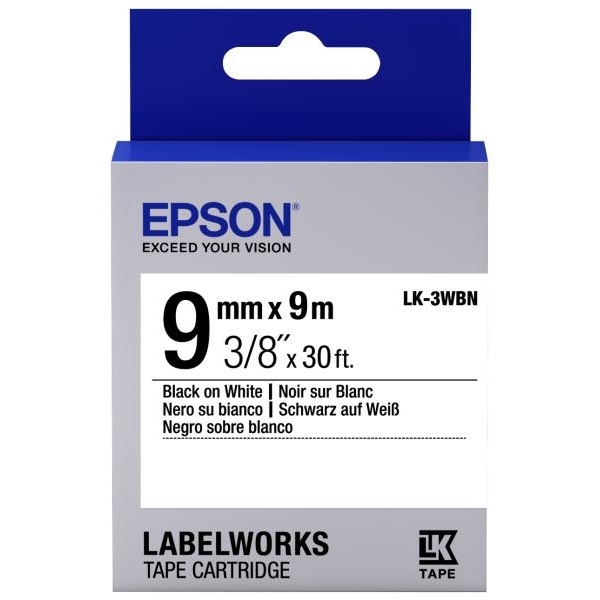 Nastro Epson LK-3WBN (C53S653003) bianco-nero - U01003
