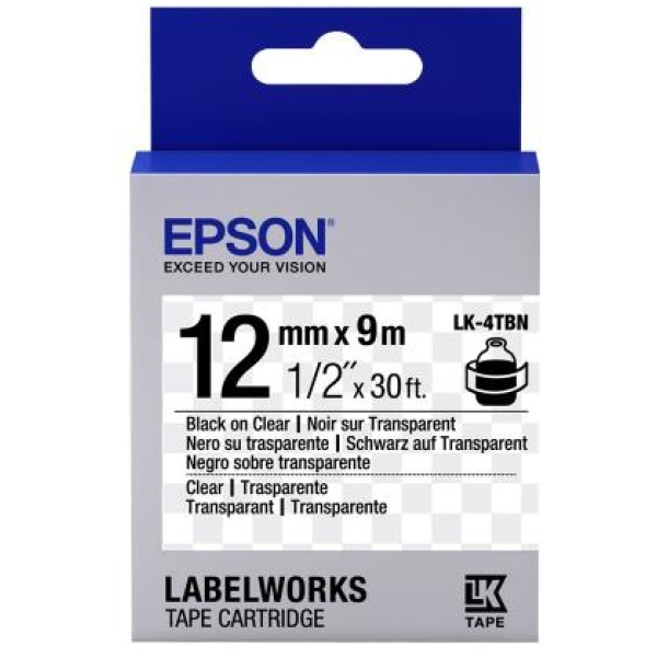 Nastro Epson LK-4TBN (C53S654012) nero su trasparente - U01012