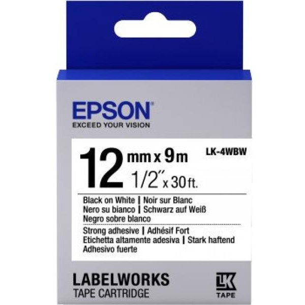 Nastro Epson LK-4WBW (C53S654016) nero-bianco - U01015