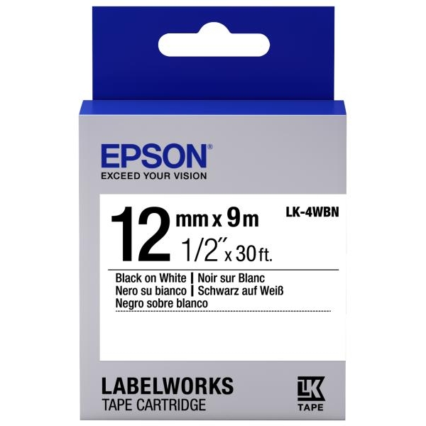 Nastro Epson LK-4WBN (C53S654021) bianco-nero - U01016