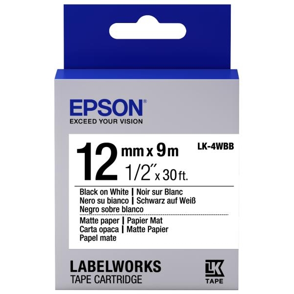 Nastro Epson LK-4WBB (C53S654023) bianco-nero - U01018