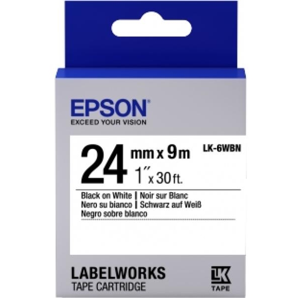 Nastro Epson LK-6WBN (C53S656006) nero-bianco - U01031