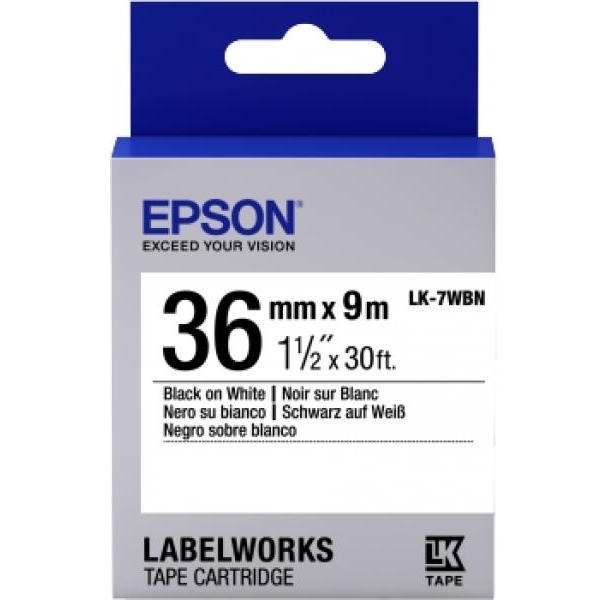 Nastro Epson LK-7WBN 36/9 (C53S657006) bianco-nero - U01036