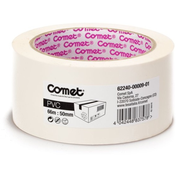 Nastro da imballo Comet 62240 Comet - 50 mm x 66 m - bianco - 62240-00009-01