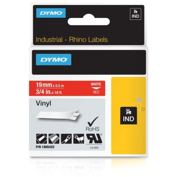 Nastro Dymo 19 mm x 5,5 m (1805422) bianco-rosso - Y02796