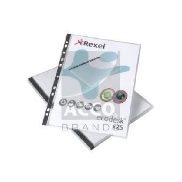 Buste forate trasparenti A4 Rexel Ecodesk alto spessore - ruvida 22,5x29,7  cm (conf. 25)