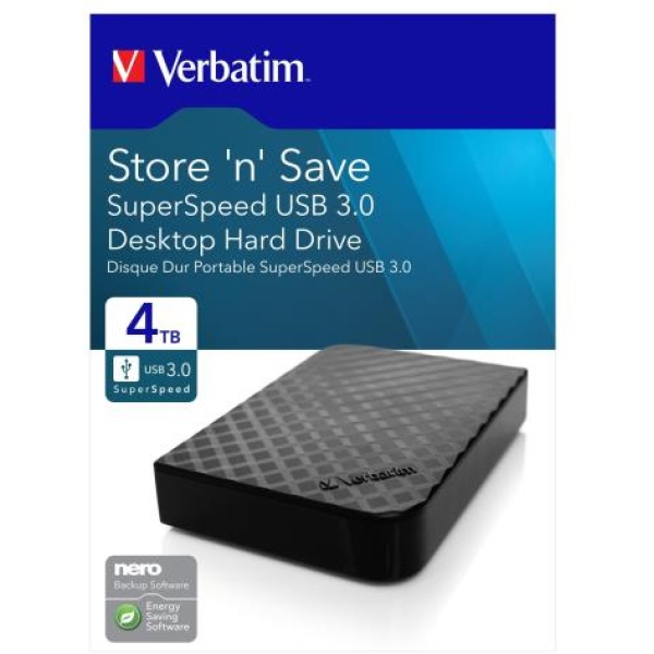 Hard Disk Esterno Verbatim Store'n ' Save 3.0 4 TB 47685 - Y05659