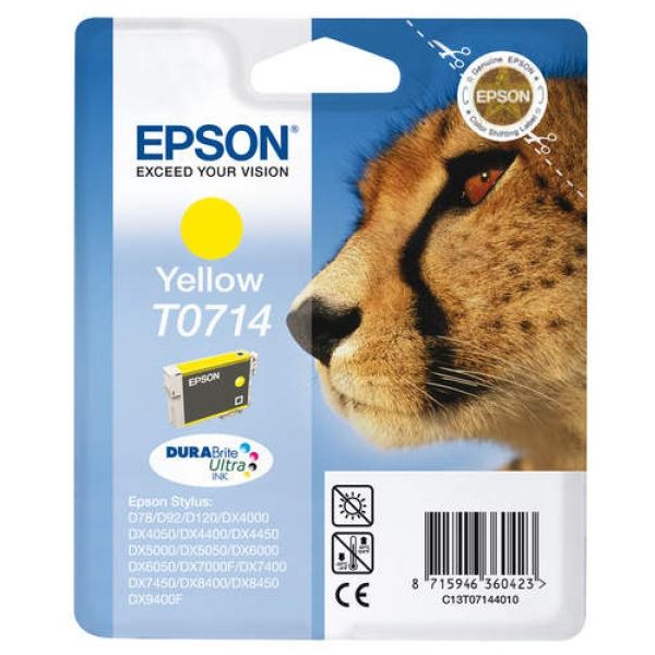 Cartuccia Epson T0714/blister RS+AM+RF (C13T07144021) giallo - Y09543