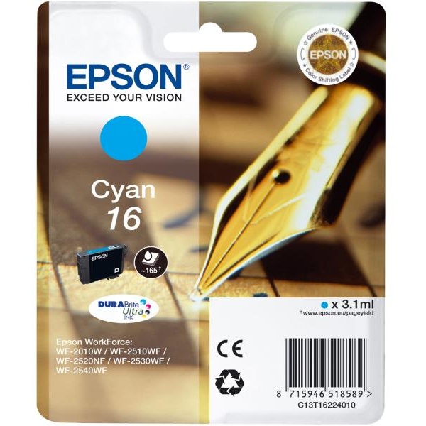 Cartuccia Epson 16/blister RS+AM+RF (C13T16224020) ciano - Y09566