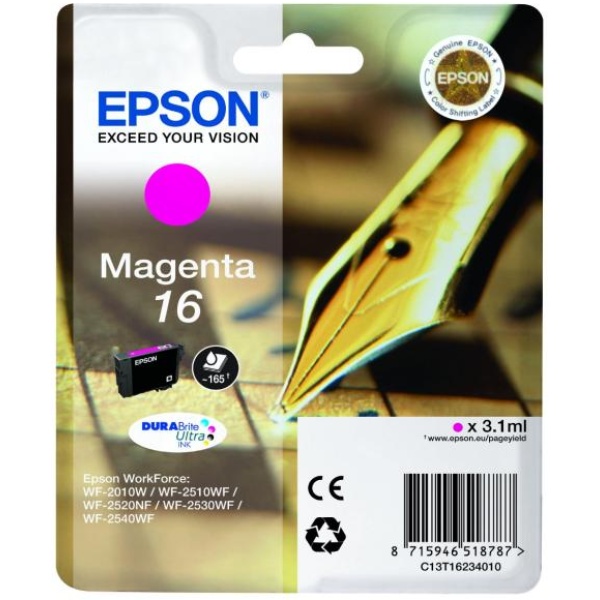 Cartuccia Epson 16/blister RS+AM+RF (C13T16234020) magenta - Y09567
