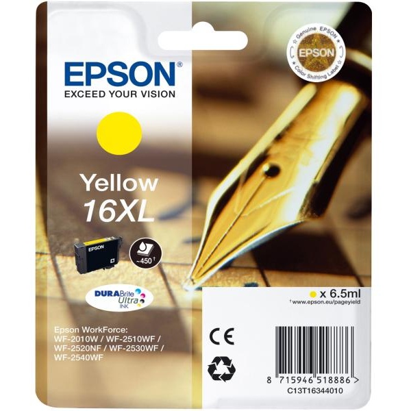 Cartuccia Epson 16XL/blister RS+AM+RF (C13T16344020) giallo - Y09573