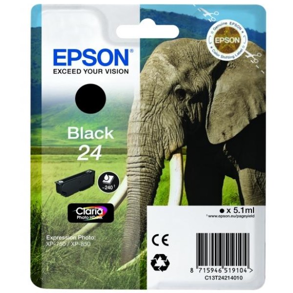 Cartuccia Epson 24/blister RS+AM+RF (C13T24214020) nero - Y09589