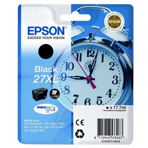 Cartuccia Epson 27XL/blister RF+AM (C13T27114020) nero - Y09624