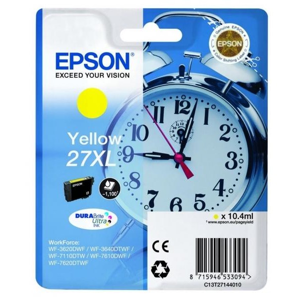 Cartuccia Epson 27XL/blister RF+AM (C13T27144020) giallo - Y09628