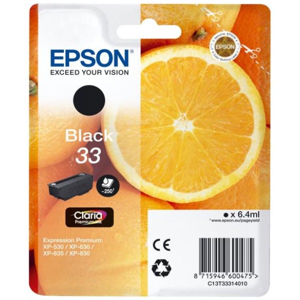 Cartuccia Epson T33/blister RS+AM+RF (C13T33314020) nero - Y09642