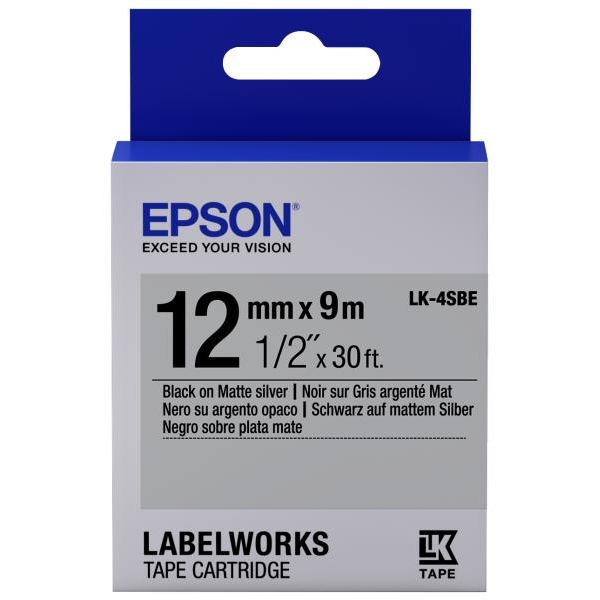 Nastro Epson LK-4SBE (C53S654017) argento-nero - Y09775